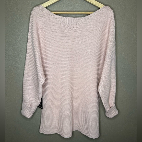 Boston Proper Women's Soft Pink Off the Shoulder Knit Sweater Size Large Preppy - Picture 11 of 16